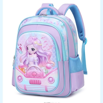 Ruksak za osnovnu školu – unisex, najlon, crtani likovi: astronaut-princeza, set od dva dijela, prozračan, lagan, vodootporan
