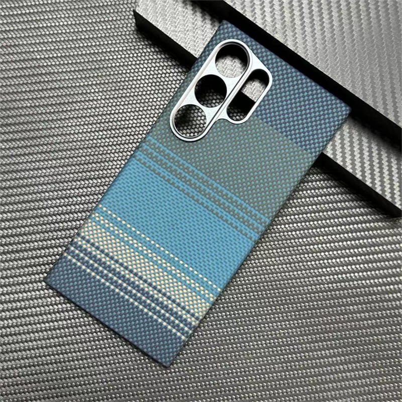 Sunset Dusk Kevlar защитен калъф за Samsung S24 Ultra, ръчно плетен арамид, магнитен