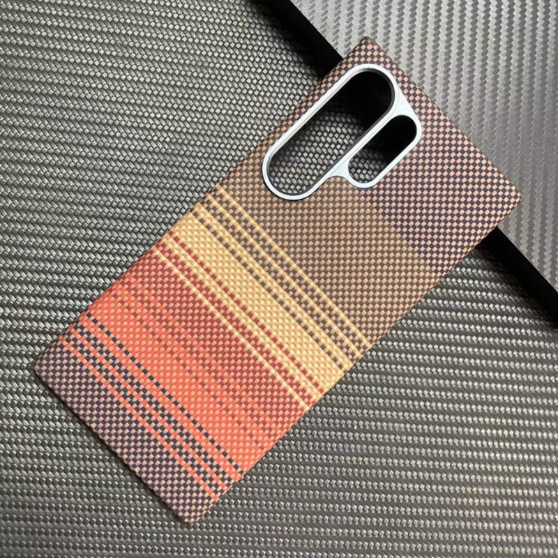 Sunset Dusk Kevlar защитен калъф за Samsung S24 Ultra, ръчно плетен арамид, магнитен