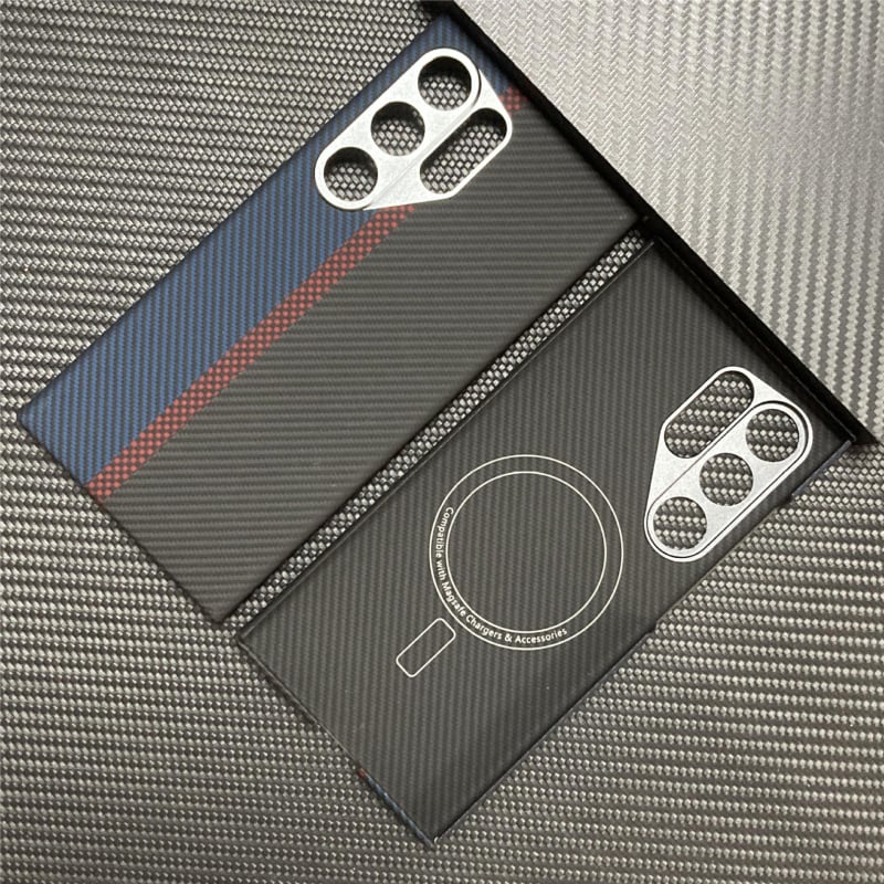 Sunset Dusk Kevlar защитен калъф за Samsung S24 Ultra, ръчно плетен арамид, магнитен