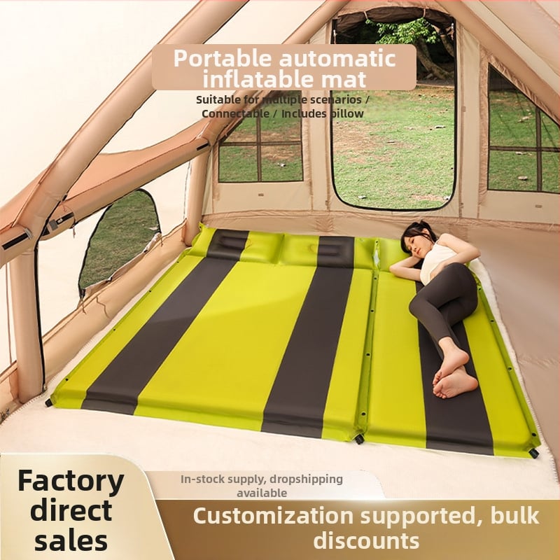 Automatiškai pripučiamas piknikų kilimėlis su šilko gėlių raštu, 2,6 kg, tinka automobiliui ir stovyklavimui