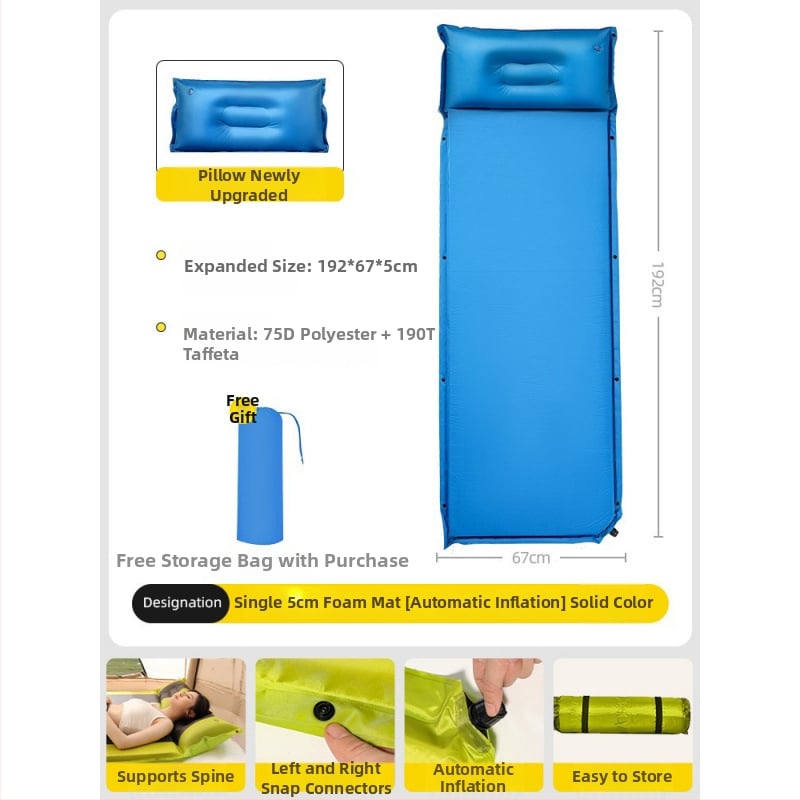 Automatiškai pripučiamas piknikų kilimėlis su šilko gėlių raštu, 2,6 kg, tinka automobiliui ir stovyklavimui