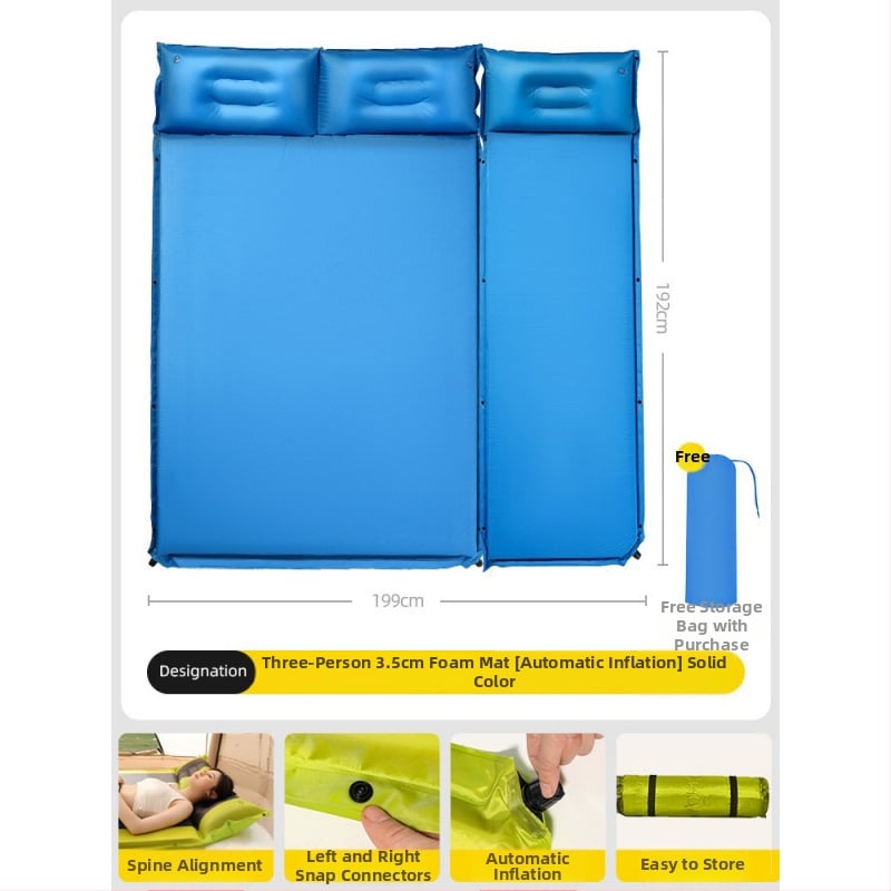 Automatiškai pripučiamas piknikų kilimėlis su šilko gėlių raštu, 2,6 kg, tinka automobiliui ir stovyklavimui