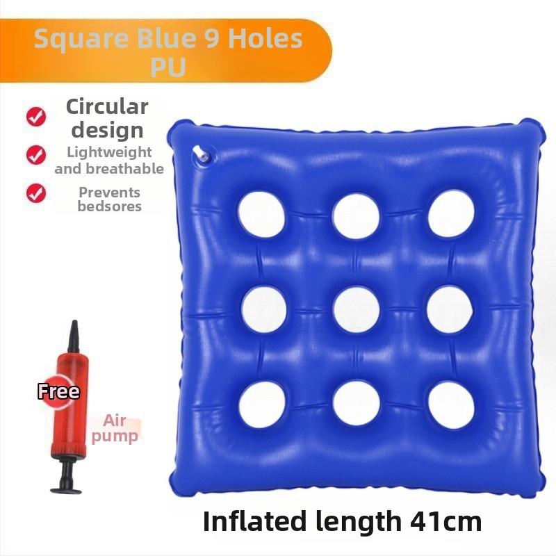 Dekubitų prevencijos oro pagalvė sėdėjimui, pripučiamas, kvėpuojantis, biurui, invalide vežimėliui, namams ir automobiliui • PVC • Modelis: 9 skylės, 16 skylių, 25 skylės • Gamintojas: Yihe Network • Dėžės kiekis: 60