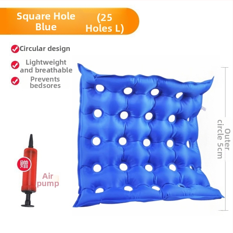Dekubitų prevencijos oro pagalvė sėdėjimui, pripučiamas, kvėpuojantis, biurui, invalide vežimėliui, namams ir automobiliui • PVC • Modelis: 9 skylės, 16 skylių, 25 skylės • Gamintojas: Yihe Network • Dėžės kiekis: 60