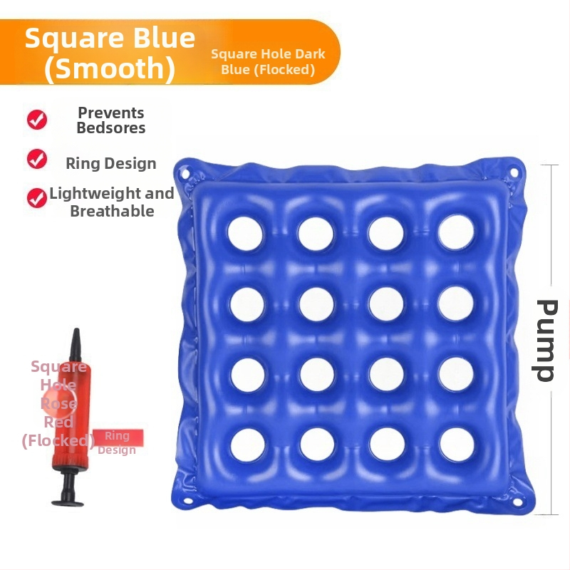 Dekubitų prevencijos oro pagalvė sėdėjimui, pripučiamas, kvėpuojantis, biurui, invalide vežimėliui, namams ir automobiliui • PVC • Modelis: 9 skylės, 16 skylių, 25 skylės • Gamintojas: Yihe Network • Dėžės kiekis: 60