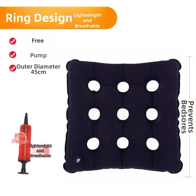 Dekubitų prevencijos oro pagalvė sėdėjimui, pripučiamas, kvėpuojantis, biurui, invalide vežimėliui, namams ir automobiliui • PVC • Modelis: 9 skylės, 16 skylių, 25 skylės • Gamintojas: Yihe Network • Dėžės kiekis: 60