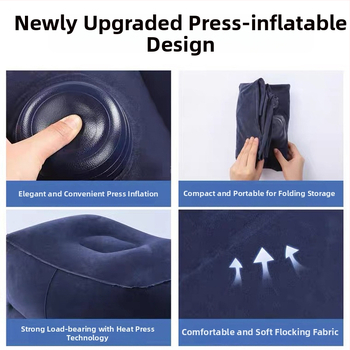 Bridgeon ZJM-AY030 Pārvadājamā gaisa kāju atbalsta ar PVC flokēšanu, biezums 0,45 mm, izmēri 42×30×32 cm, svars 330–600 g