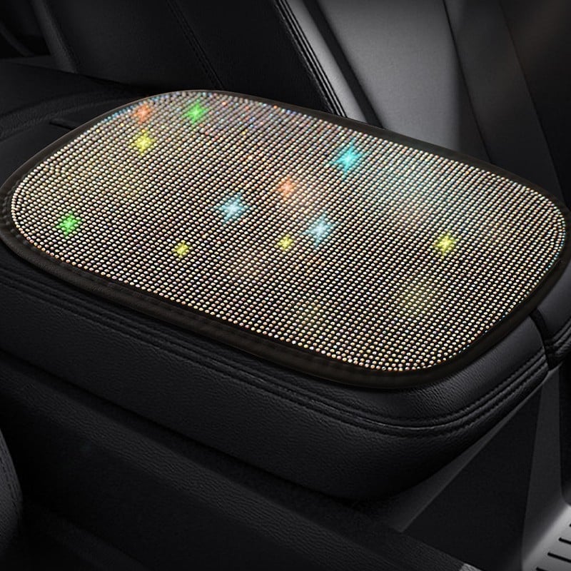 Sametni jastučić za naslon za ruke autom sa rhinestones, višebojni, univerzalna prilagodba