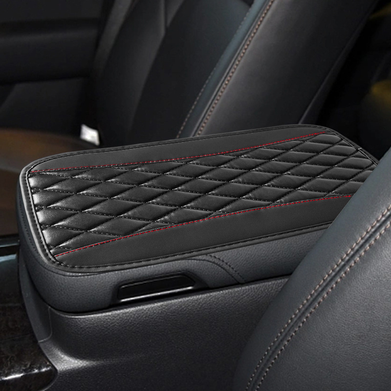 Kožni jastučić za pretinac naslona automobila, Mocha Chi, univerzalna kompatibilnost, šivani 3D dizajn, kućište ručice automobila