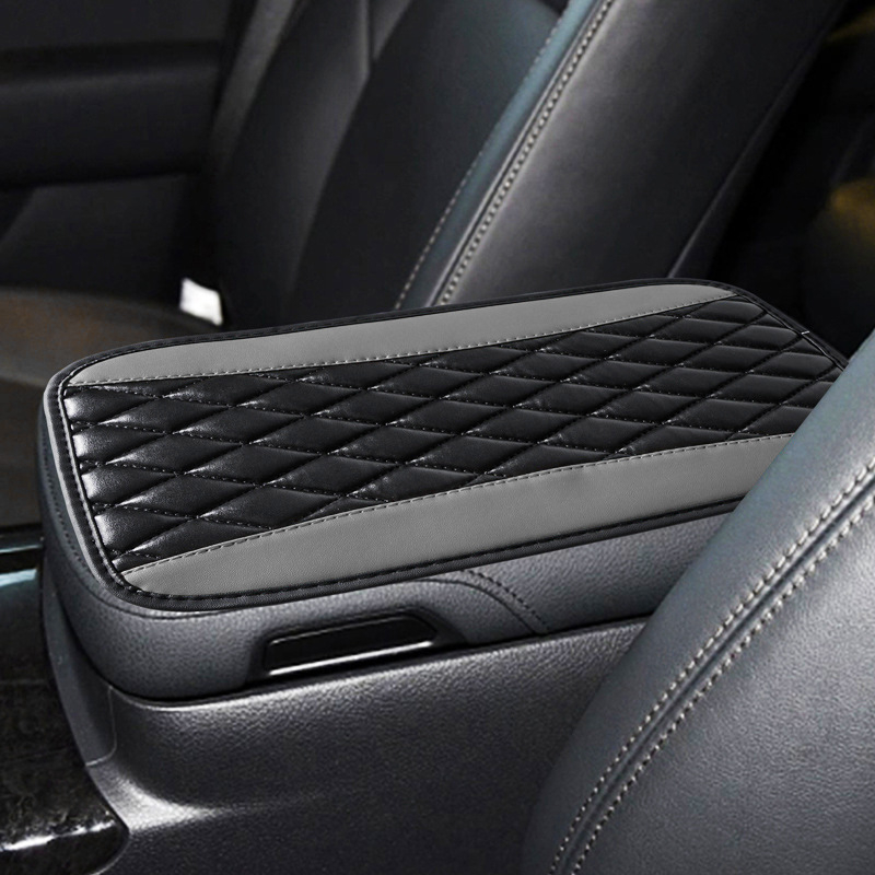 Kožni jastučić za pretinac naslona automobila, Mocha Chi, univerzalna kompatibilnost, šivani 3D dizajn, kućište ručice automobila