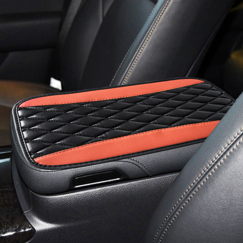 Kožni jastučić za pretinac naslona automobila, Mocha Chi, univerzalna kompatibilnost, šivani 3D dizajn, kućište ručice automobila
