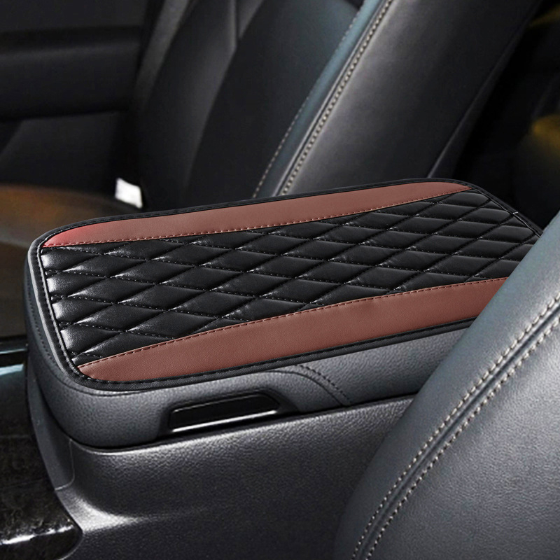 Kožni jastučić za pretinac naslona automobila, Mocha Chi, univerzalna kompatibilnost, šivani 3D dizajn, kućište ručice automobila