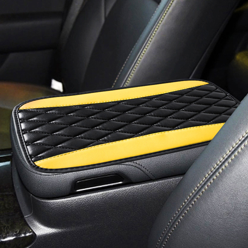 Kožni jastučić za pretinac naslona automobila, Mocha Chi, univerzalna kompatibilnost, šivani 3D dizajn, kućište ručice automobila