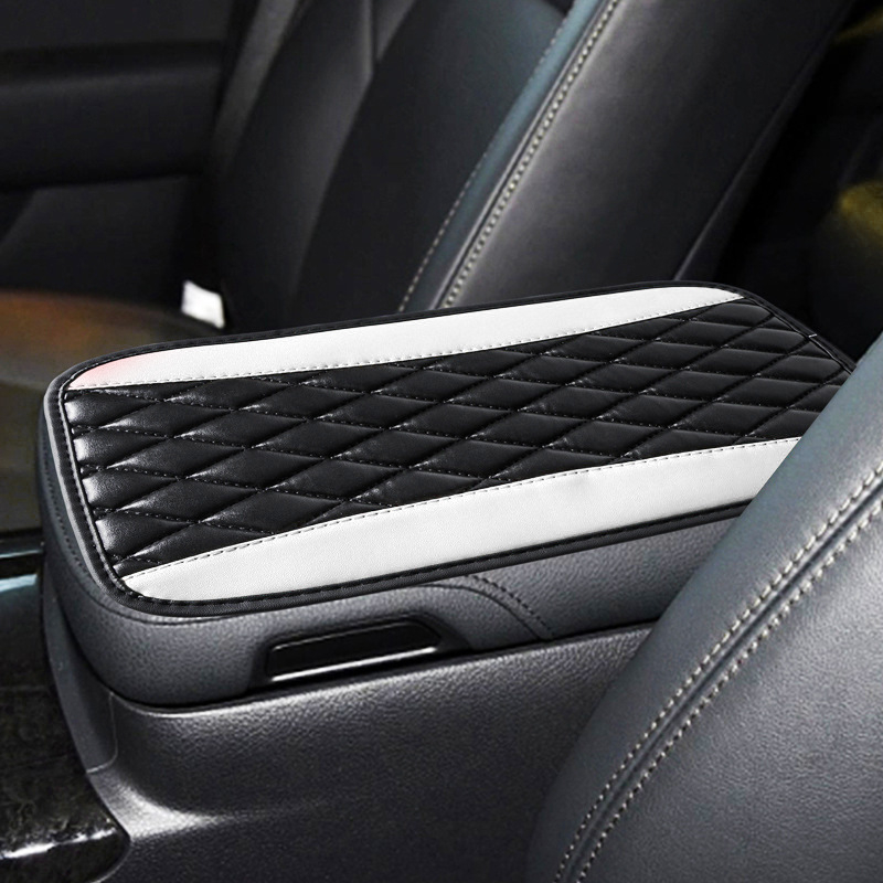 Kožni jastučić za pretinac naslona automobila, Mocha Chi, univerzalna kompatibilnost, šivani 3D dizajn, kućište ručice automobila