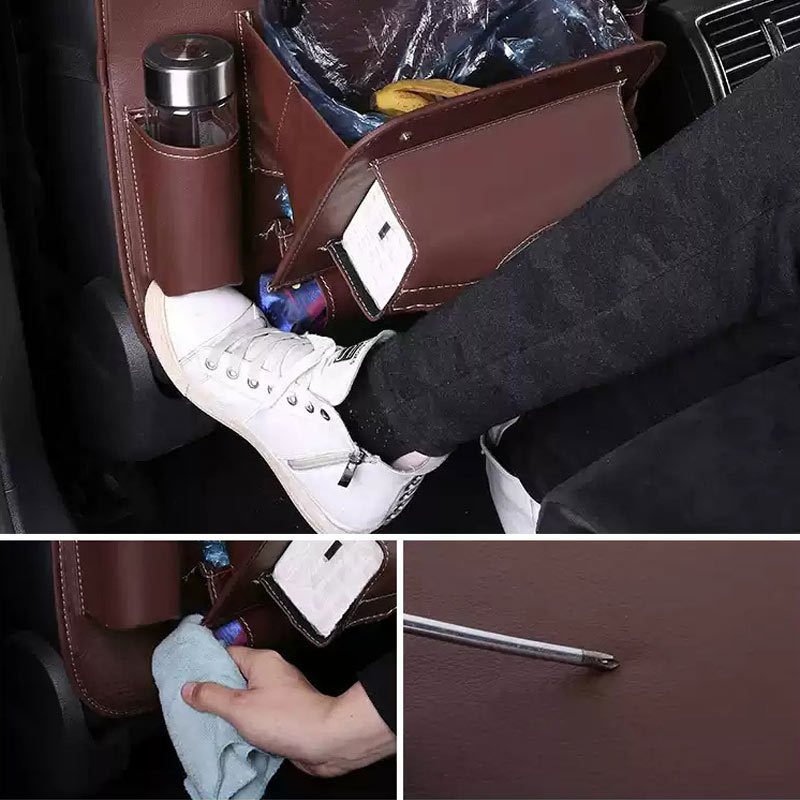 Δερμάτινος κρεμαστός οργανωτής για το πίσω κάθισμα αυτοκινήτου – αδιάβροχος, με μεγάλη χωρητικότητα, δυνατότητα εκτύπωσης λογότυπου