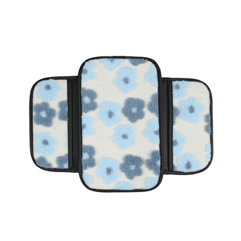 Ženská zimná podložka na lakťovú opierku auta z plyšu s motívom malých kvetov a vreckom na skladovanie — Tianchen; pôvod Zhejiang; univerzálne použitie; bez prispôsobenia