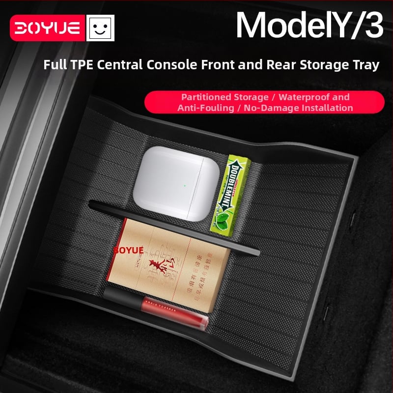 Covoraș pentru consola centrală și suport braț pentru Tesla Model 3/Y, anti alunecare, ABS, origine Guangdong