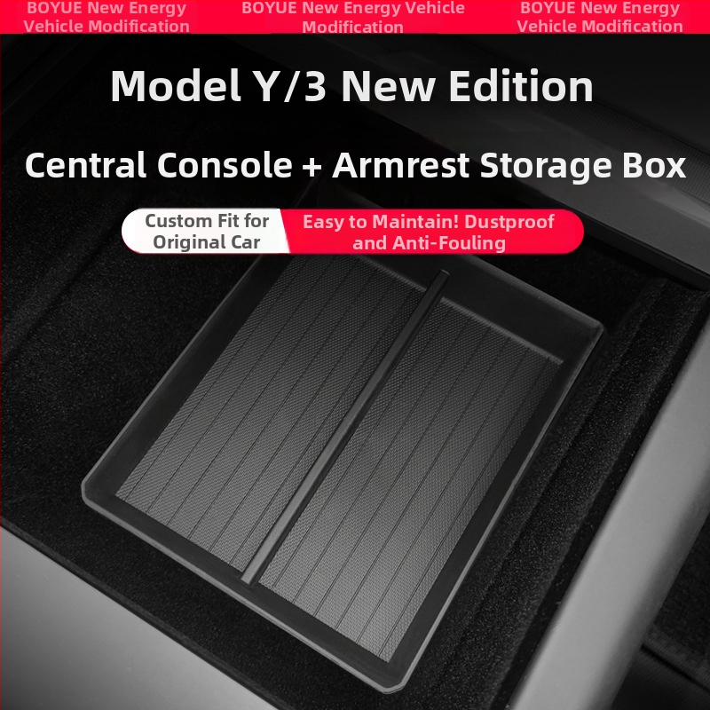 Tesla Model 3/Y központi konzol tárolómatrac és kartámasz párna, csúszásmentes, ABS, Guangdong eredet