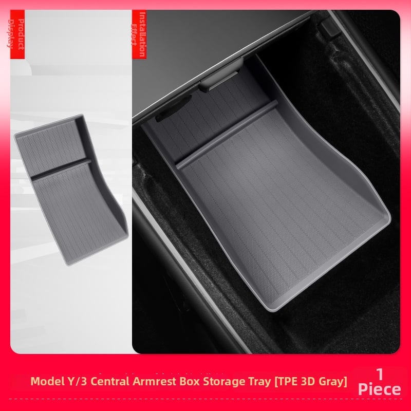 Tesla Model 3/Y központi konzol tárolómatrac és kartámasz párna, csúszásmentes, ABS, Guangdong eredet