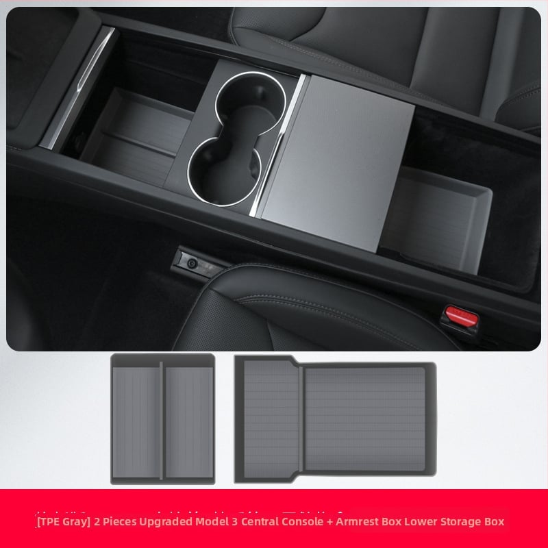 Tesla Model 3/Y központi konzol tárolómatrac és kartámasz párna, csúszásmentes, ABS, Guangdong eredet