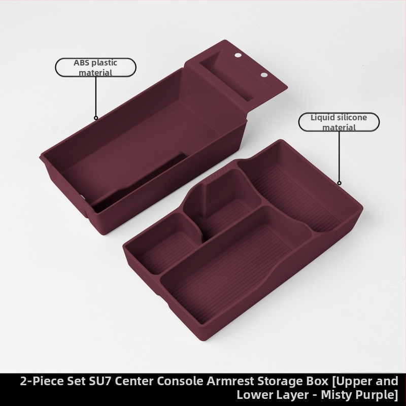 Σιλικονούχο σετ εσωτερικού χώρου για το Xiaomi SU7: θήκη ποτηριού, κεντρική θήκη αποθήκευσης και σιλικονούς πάτος αποθήκευσης — Kunasi, Guangzhou