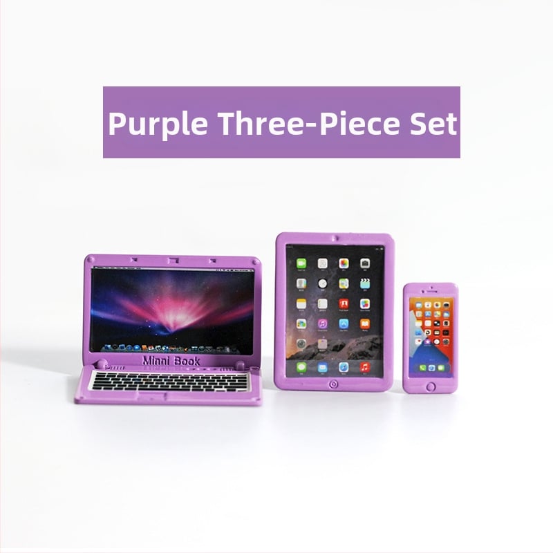 Αξεσουάρ για σπίτι κούκλας — Μίνι αναδιπλούμενο σημειωματάριο, μιμητικός μίνι υπολογιστής, tablet και τηλέφωνο, μοντέλο τριών μερών N122 (Υλικό: κράμα; Τρόπος επεξεργασίας: προσαρμογή δείγματος; 3C: παιχνίδια άνω των 14 ετών; Ηλικία: 18+)