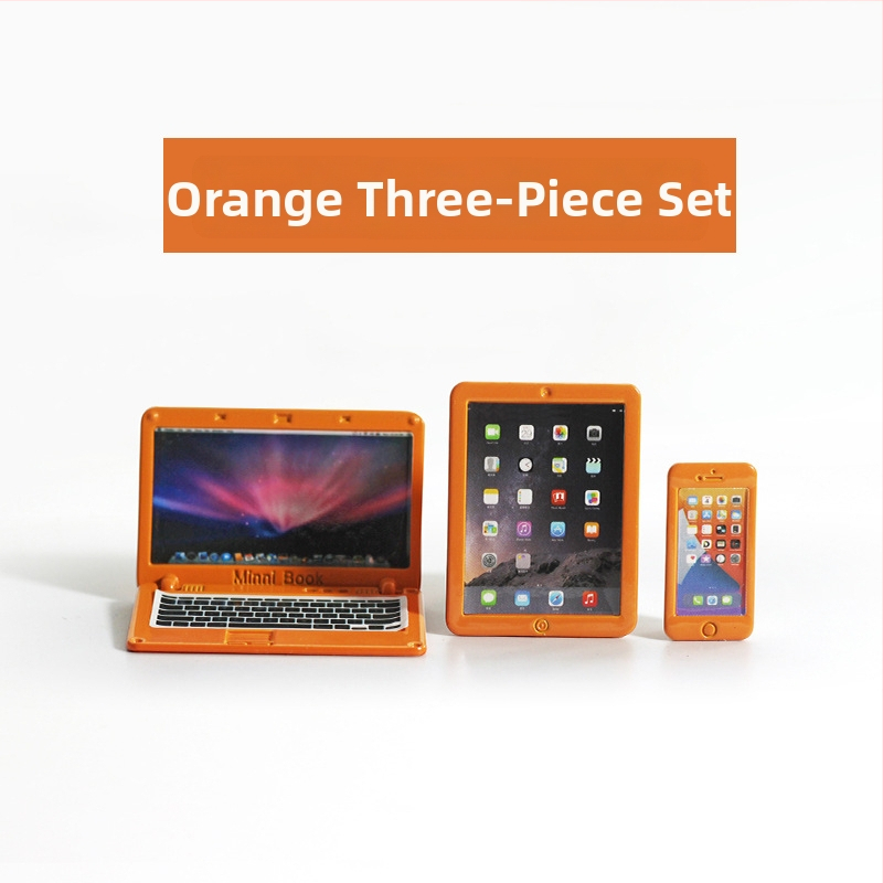Αξεσουάρ για σπίτι κούκλας — Μίνι αναδιπλούμενο σημειωματάριο, μιμητικός μίνι υπολογιστής, tablet και τηλέφωνο, μοντέλο τριών μερών N122 (Υλικό: κράμα; Τρόπος επεξεργασίας: προσαρμογή δείγματος; 3C: παιχνίδια άνω των 14 ετών; Ηλικία: 18+)