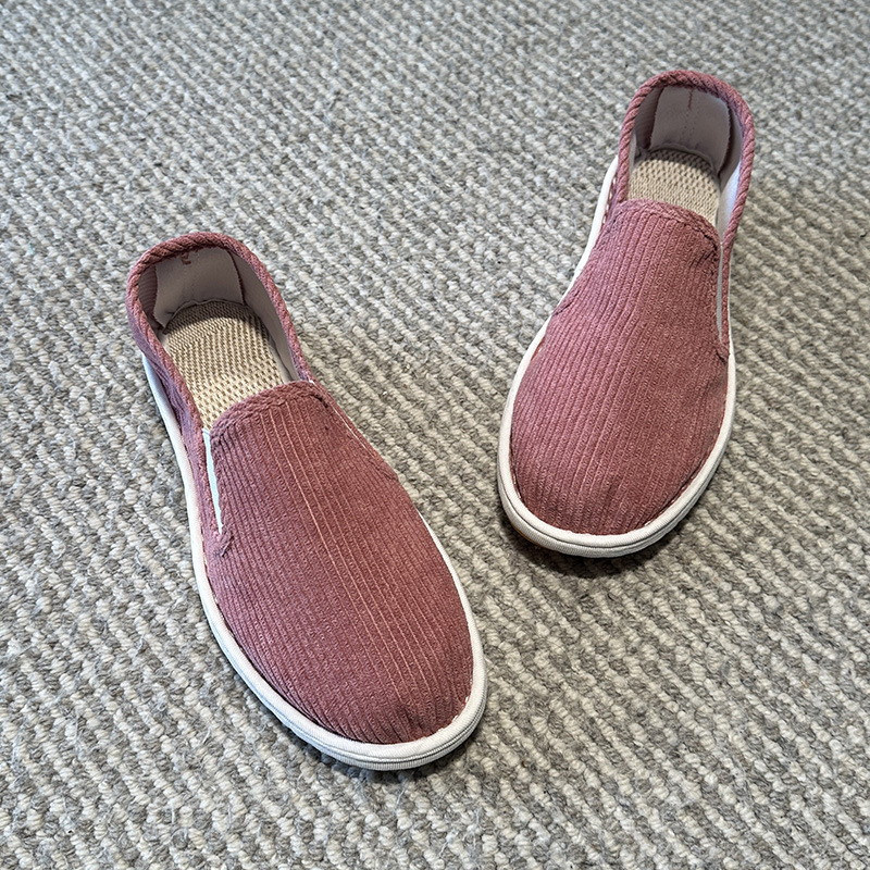 Unisex kasdieniai laisvalaikio batai su apvalia nosimi, nubuko viršus, kanapių įdėklas, guminė padas