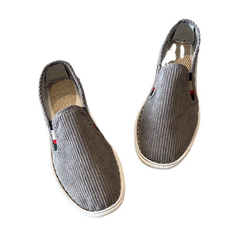 Unisex kasdieniai laisvalaikio batai su apvalia nosimi, nubuko viršus, kanapių įdėklas, guminė padas