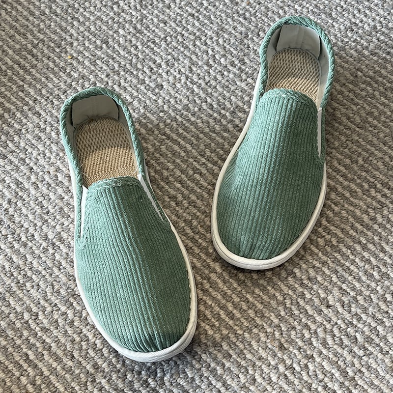 Unisex kasdieniai laisvalaikio batai su apvalia nosimi, nubuko viršus, kanapių įdėklas, guminė padas