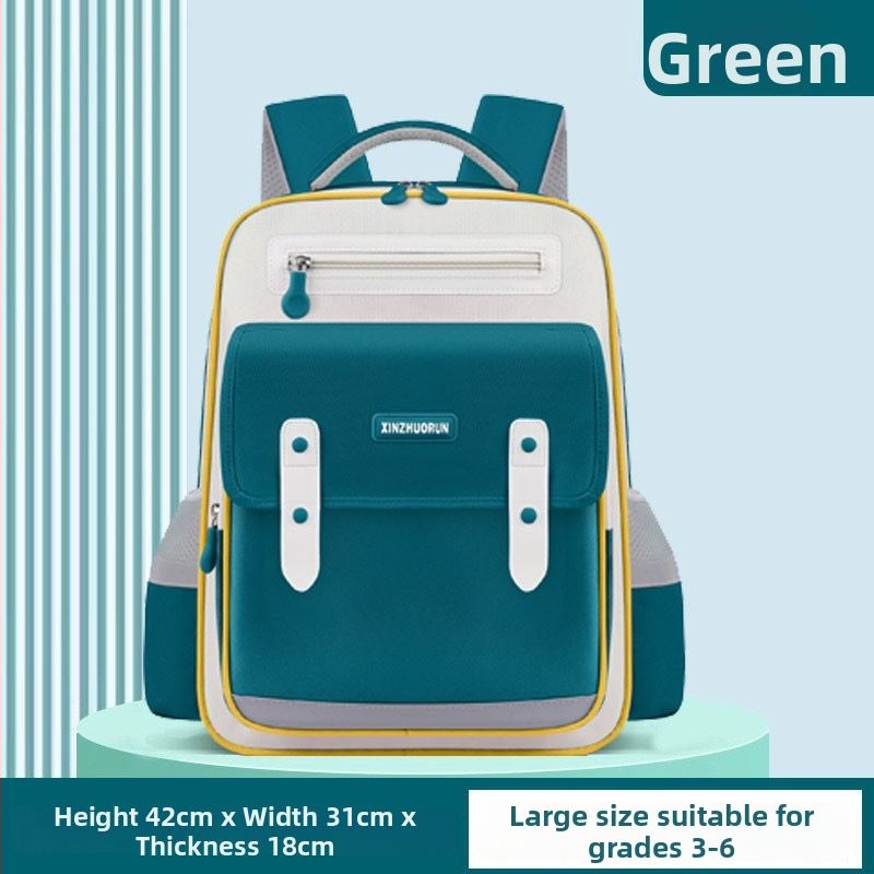 Korėjiečių stiliaus vaikų mokyklinė kuprinė 1–6 klasei, unisex, nailonas, kvėpuojanti, ultra lengva, stuburo apsauga, oro pagalvės pečių dirželiai