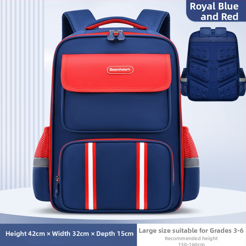 Korėjiečių stiliaus vaikų mokyklinė kuprinė 1–6 klasei, unisex, nailonas, kvėpuojanti, ultra lengva, stuburo apsauga, oro pagalvės pečių dirželiai