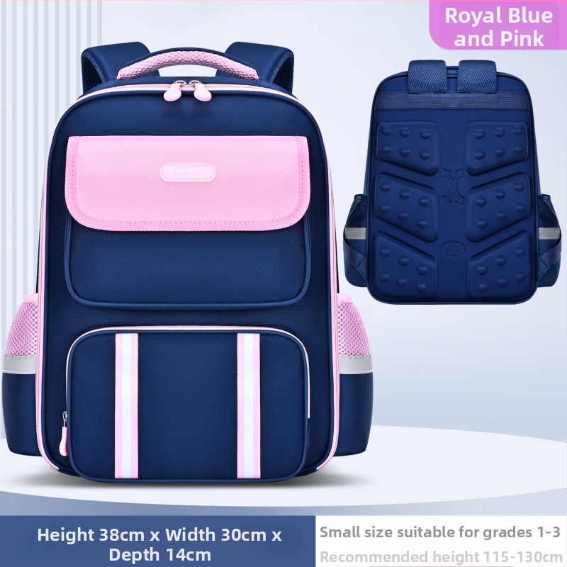 Korėjiečių stiliaus vaikų mokyklinė kuprinė 1–6 klasei, unisex, nailonas, kvėpuojanti, ultra lengva, stuburo apsauga, oro pagalvės pečių dirželiai