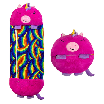 Детски плюшен спален чувал с вградена възглавница и съхранение, двоен спален чувал и одеяло, полиестерна материя, пълнеж: памук и кух памук, тегло 0.55–1.0 кг