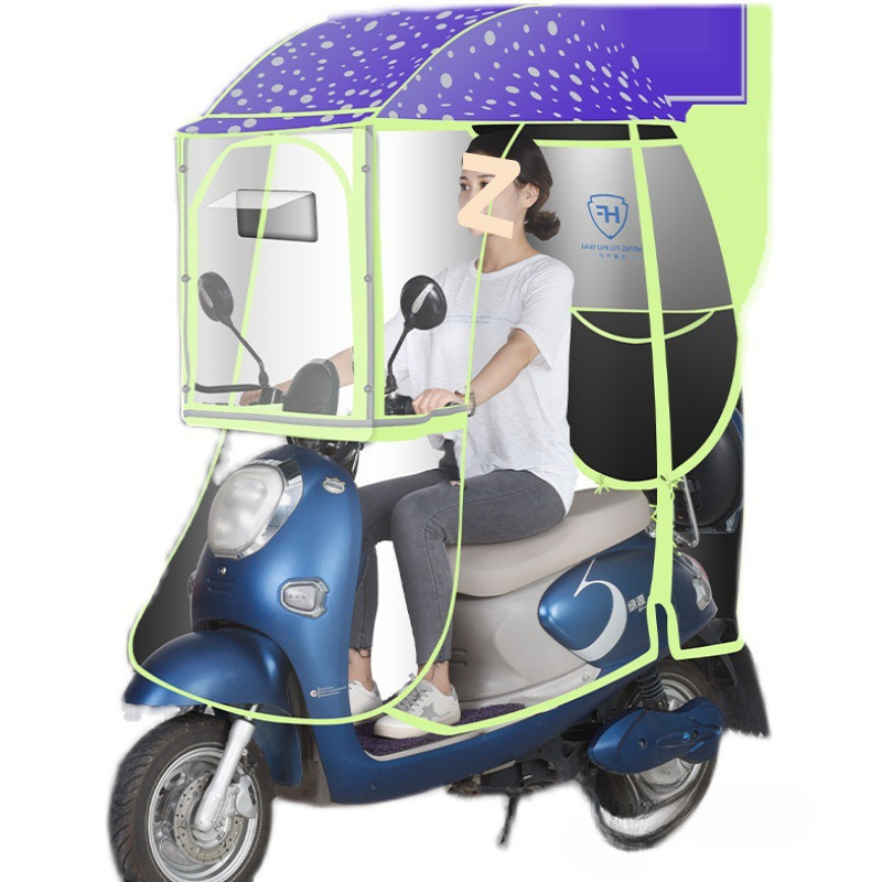 Elektrilise sõiduki vihmakaas alumiiniumraamiga, 6 ribaga, automaatne avamine, poolautomaatsed sulgemine, 190T Impact kangas, UPF 50+