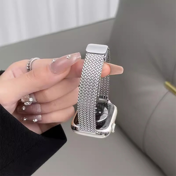 Brăţară de ceas din metal magnetică pentru Apple Watch – Design stilat, în formă de spic de grâu, pentru femei