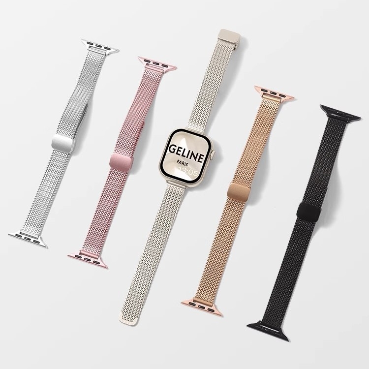 Brăţară de ceas din metal magnetică pentru Apple Watch – Design stilat, în formă de spic de grâu, pentru femei