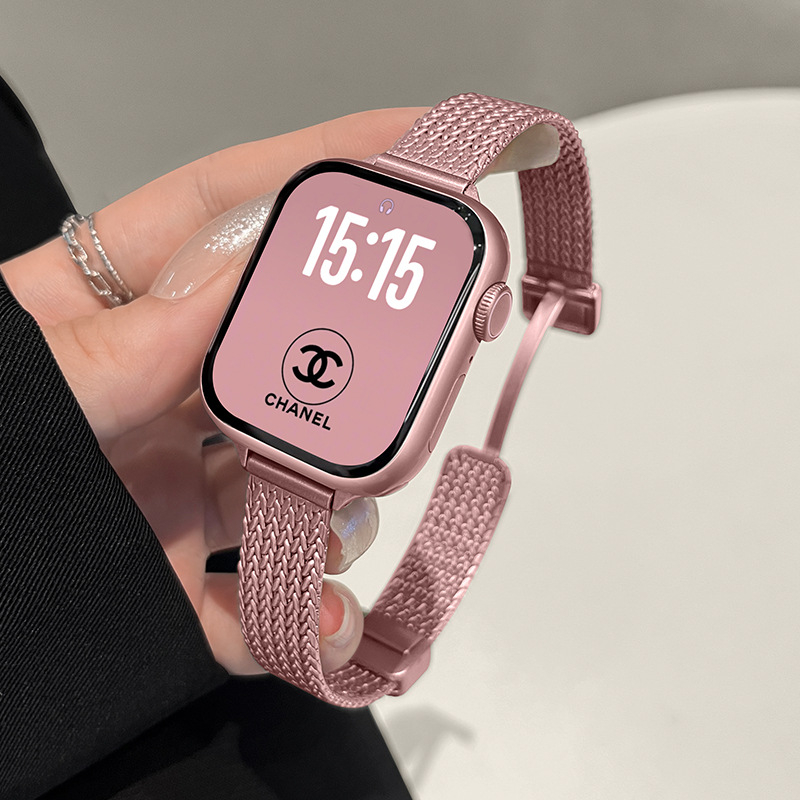 Brăţară de ceas din metal magnetică pentru Apple Watch – Design stilat, în formă de spic de grâu, pentru femei