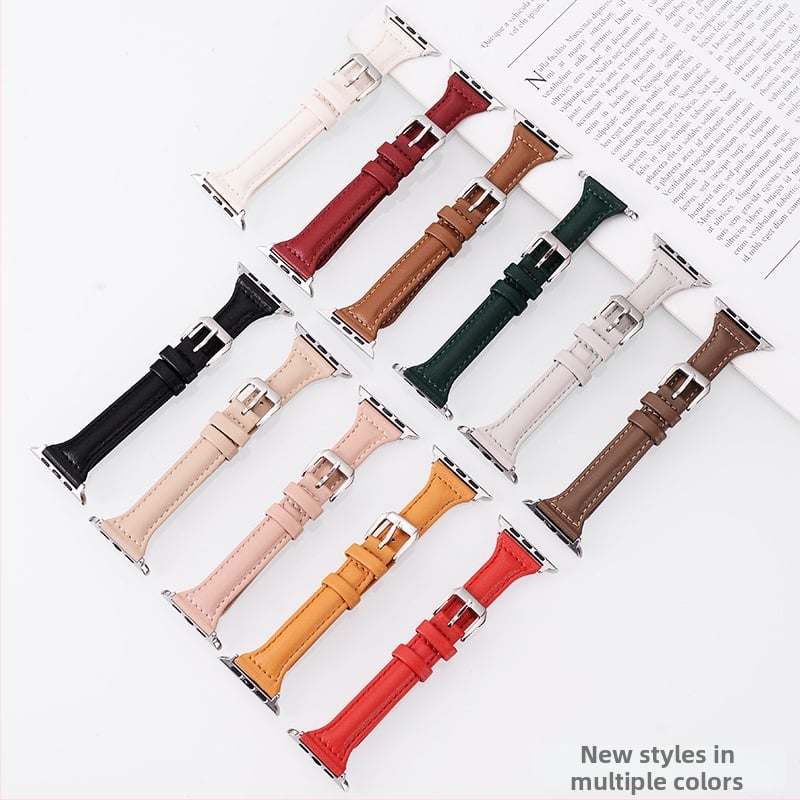 Apple Watch S10 ремък от изкуствена кожа — ретро дизайн, лято 2025, елегантен минималистичен бизнес стил за ежедневна употреба