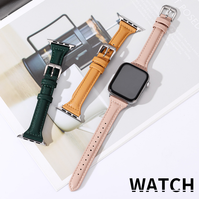 Apple Watch S10 ремък от изкуствена кожа — ретро дизайн, лято 2025, елегантен минималистичен бизнес стил за ежедневна употреба