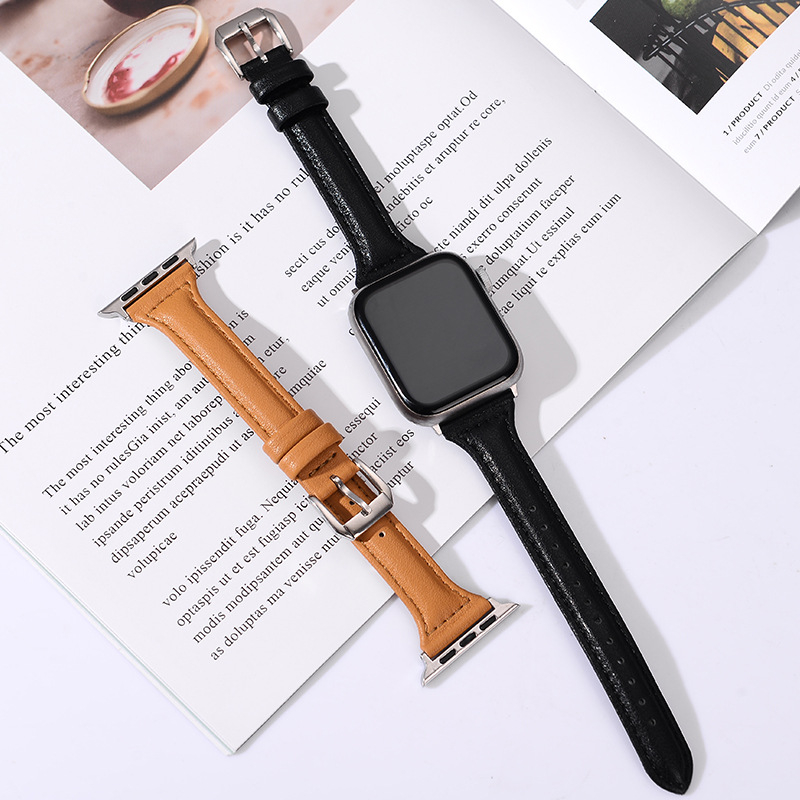 Apple Watch S10 ремък от изкуствена кожа — ретро дизайн, лято 2025, елегантен минималистичен бизнес стил за ежедневна употреба