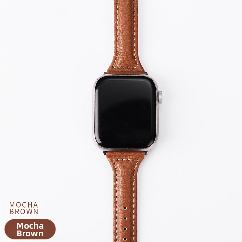 Apple Watch S10 ремък от изкуствена кожа — ретро дизайн, лято 2025, елегантен минималистичен бизнес стил за ежедневна употреба