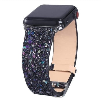 Apple Watch Series 1–11 juostelė su Kalėdinėmis blizgučiomis detalėmis; Prekės ženklas: Neutral; Medžiaga: imitacinė oda; Stilius: madingas; Privatūs ženklai: Taip