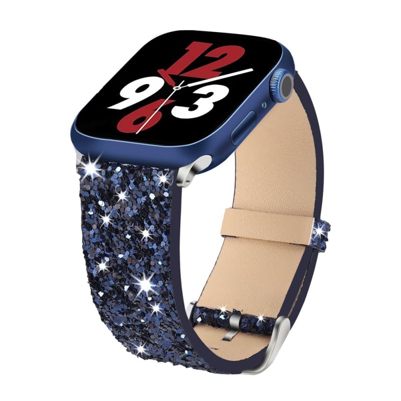 Apple Watch Series 1–11 juostelė su Kalėdinėmis blizgučiomis detalėmis; Prekės ženklas: Neutral; Medžiaga: imitacinė oda; Stilius: madingas; Privatūs ženklai: Taip