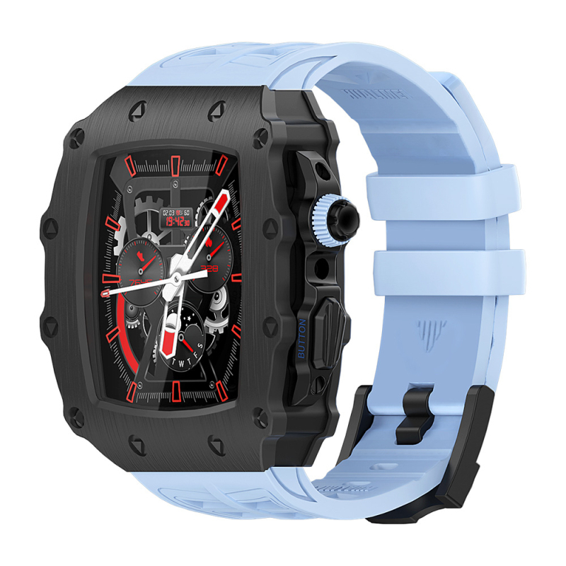 Hualimei metallkorpus Apple Watch S8 jaoks, koos integreeritud rihma ja karastatud filmiga