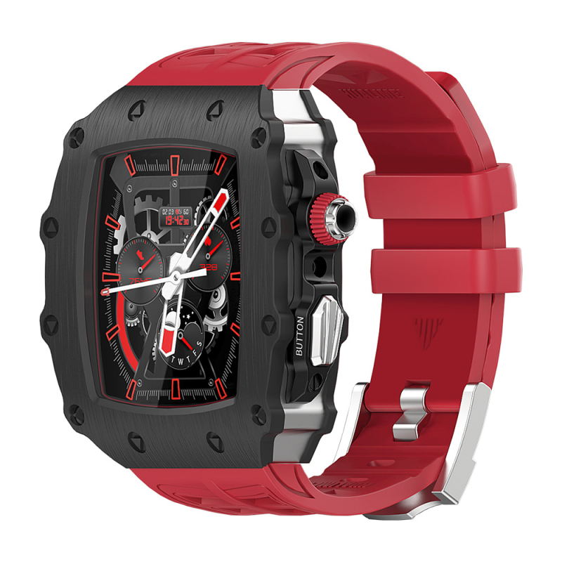 Hualimei metallkorpus Apple Watch S8 jaoks, koos integreeritud rihma ja karastatud filmiga