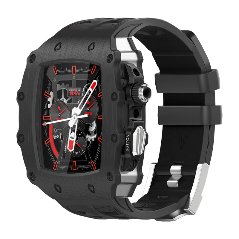 Hualimei metallkorpus Apple Watch S8 jaoks, koos integreeritud rihma ja karastatud filmiga