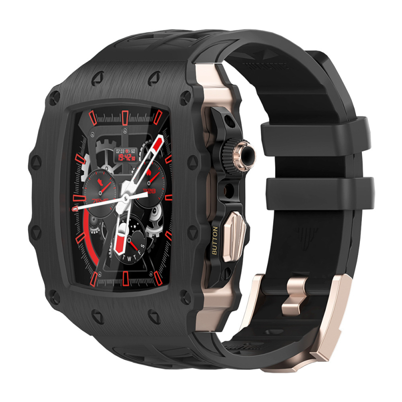 Hualimei metallkorpus Apple Watch S8 jaoks, koos integreeritud rihma ja karastatud filmiga