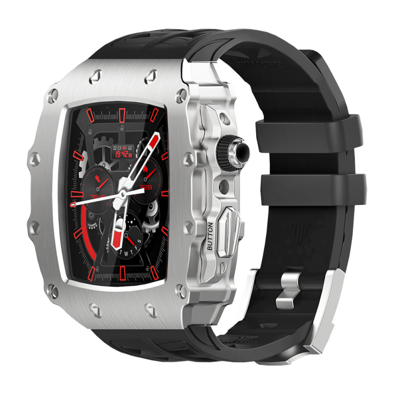 Hualimei metallkorpus Apple Watch S8 jaoks, koos integreeritud rihma ja karastatud filmiga